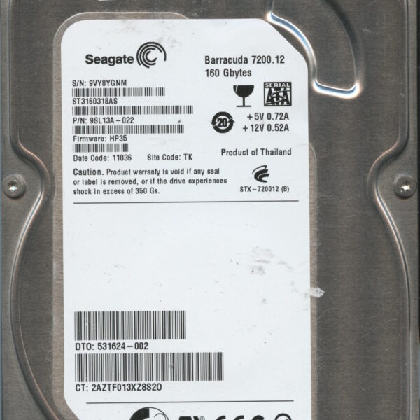 SEAGATE ST3160318AS HP35 9SL13A-022 160GB