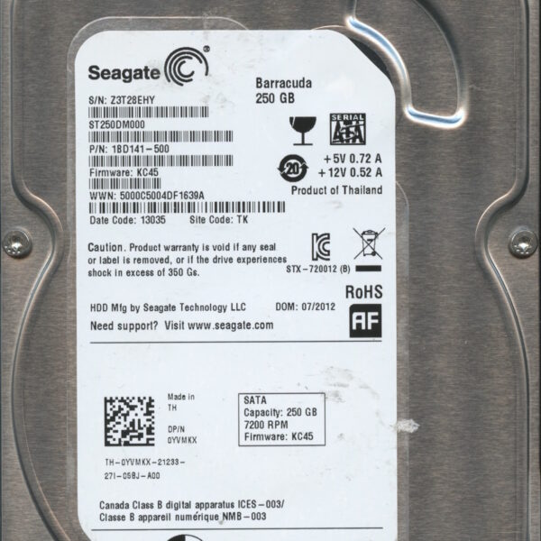 SEAGATE ST250DM000 KC45 18D141-500 250GB