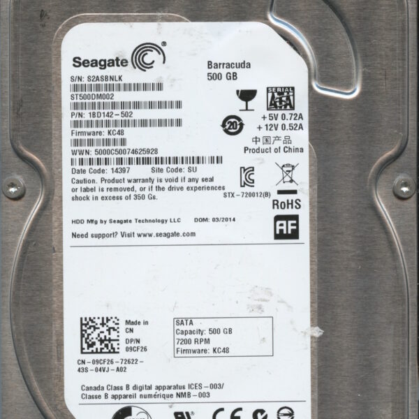 SEAGATE ST500DM002 KC48 18D142-502 500GB