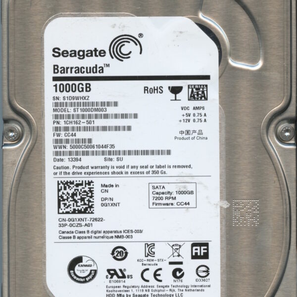 SEAGATE ST1000DM003 CC44 1CH162-501 1TB