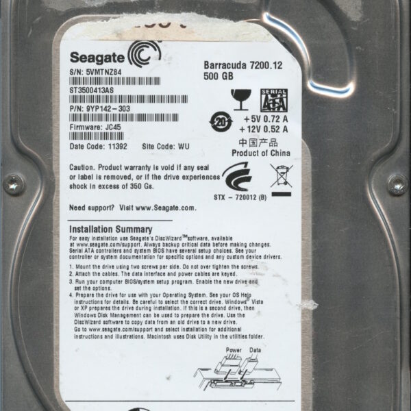 SEAGATE ST3500413AS HP34 9YP142-303 500GB