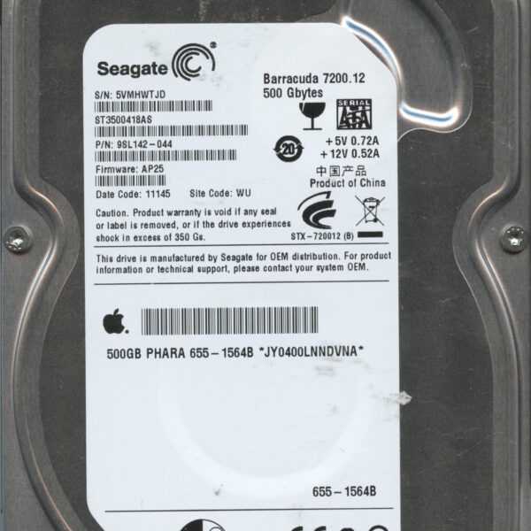 SEAGATE ST3500418AS AP25 9SL142-044 500GB