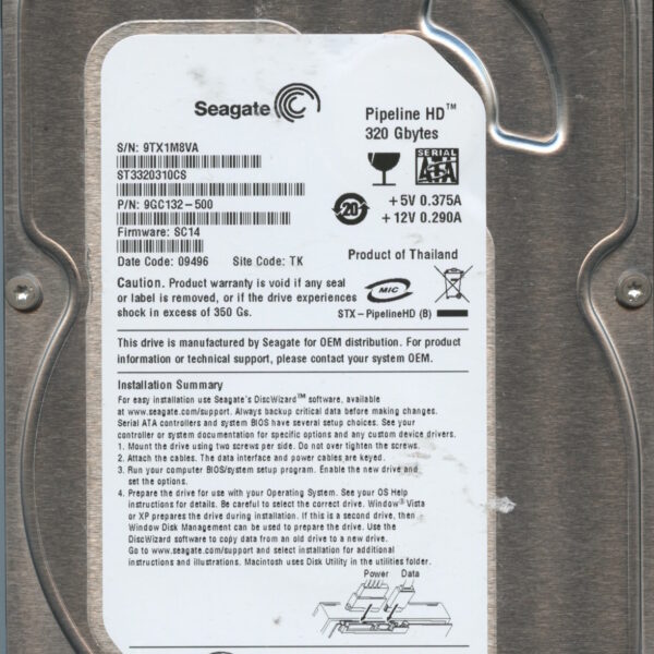 SEAGATE ST3320310CS SC14 9GC132-500 320GB