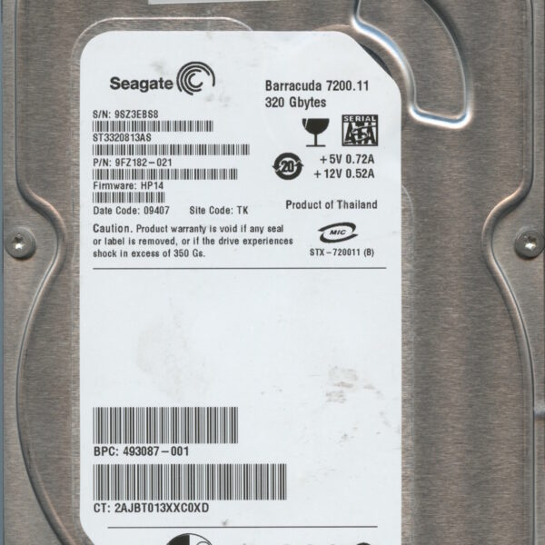 SEAGATE ST3320813AS HP14 9FZ182-021 320GB