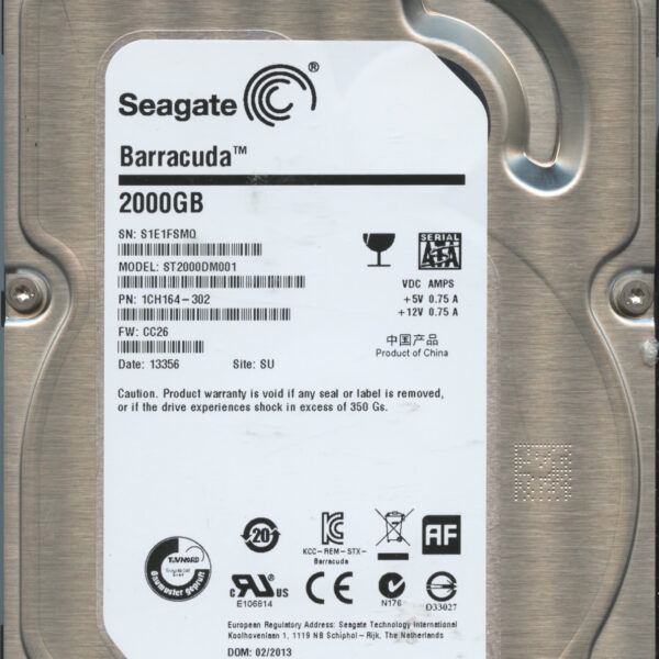 SEAGATE ST2000DM001 CC9B 9YN164-570 2TB