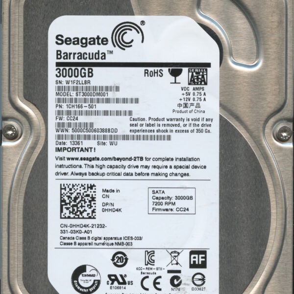 SEAGATE ST3000DM001 CC24 CH166-501 3TB