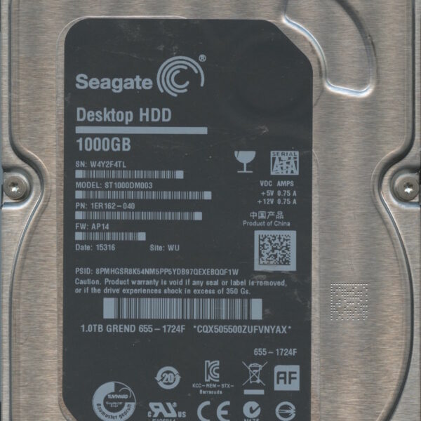 SEAGATE ST1000DM003 AP14 1ER162-040 1TB