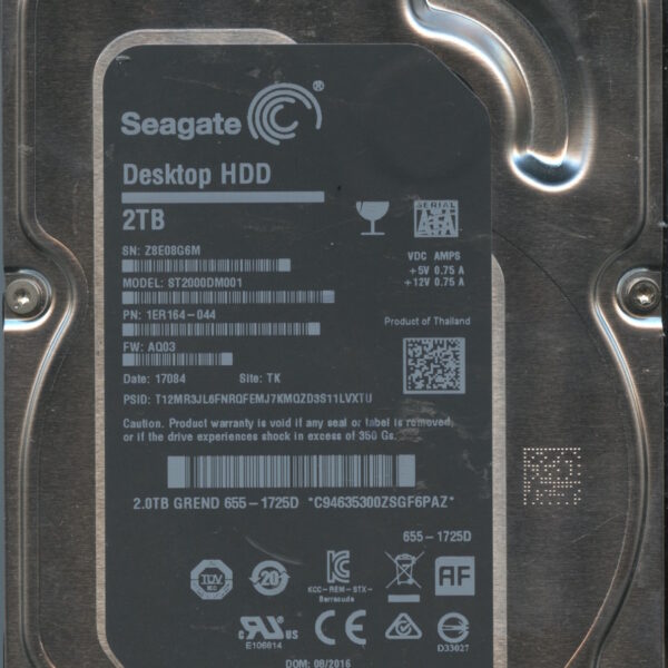 SEAGATE ST2000DM001 AP18 1ER164-044 2TB