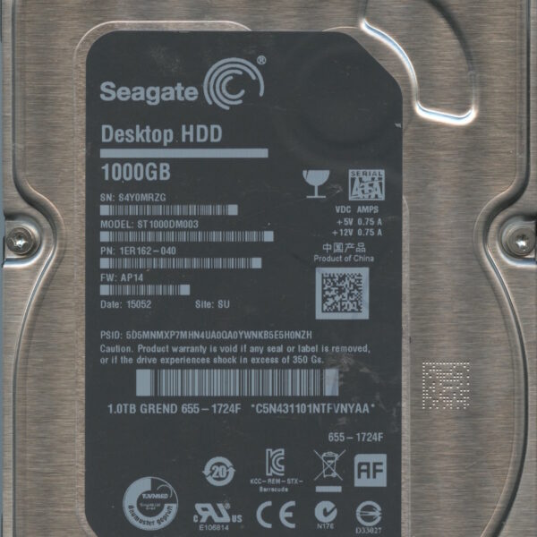 SEAGATE ST1000DM003 AP14 1ER162-040 1TB