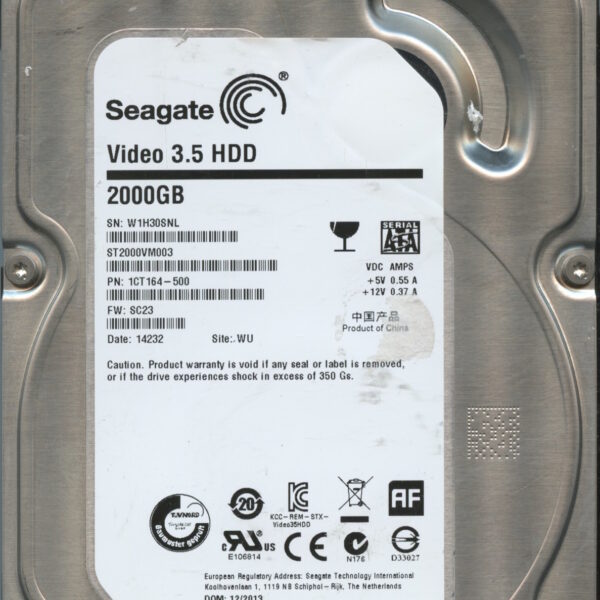 SEAGATE ST2000VM003 SC23 1CT164-500 2TB