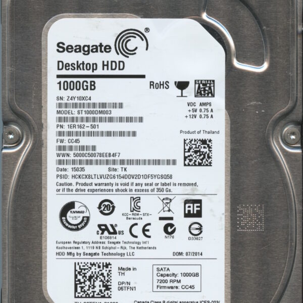 SEAGATE ST1000DM003 CC4C 1ER162-501 1TB