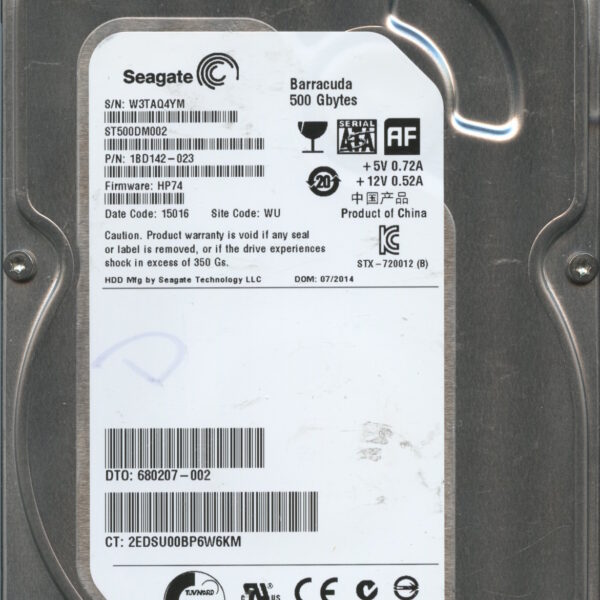 SEAGATE ST500DM002 HP74 1BD142-023 500GB