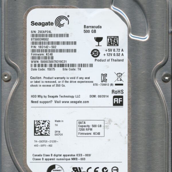 SEAGATE ST500DM002 KC48 1BD142-502 500GB