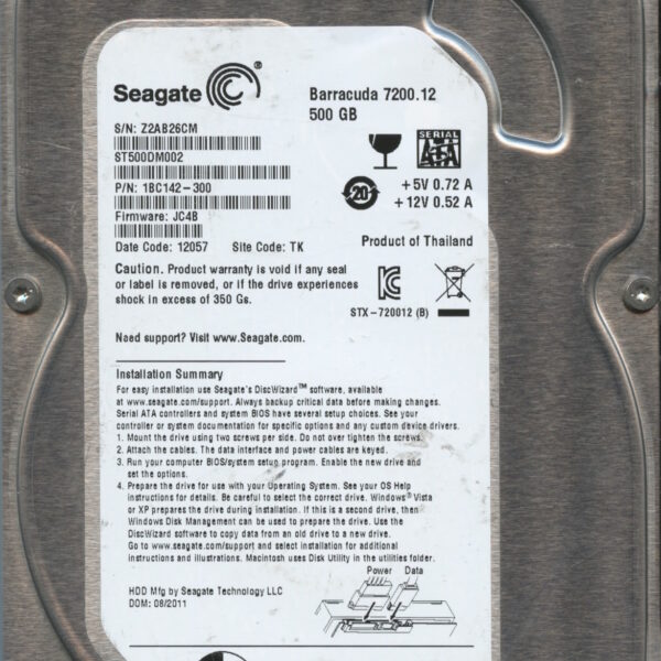 SEAGATE ST500DM002 JC4B 1BC142-300 500GB