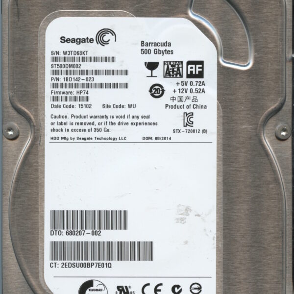 SEAGATE ST500DM002 HP74 1BD142-023 500GB