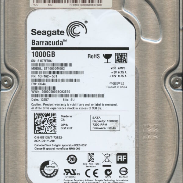 SEAGATE ST1000DM003 CC44 1CH162-501 1TB