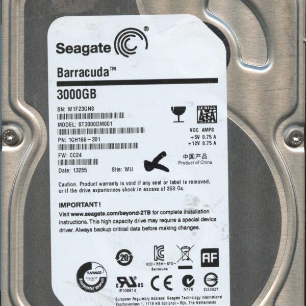 SEAGATE ST3000DM001 CC24 1CH166-301 3TB