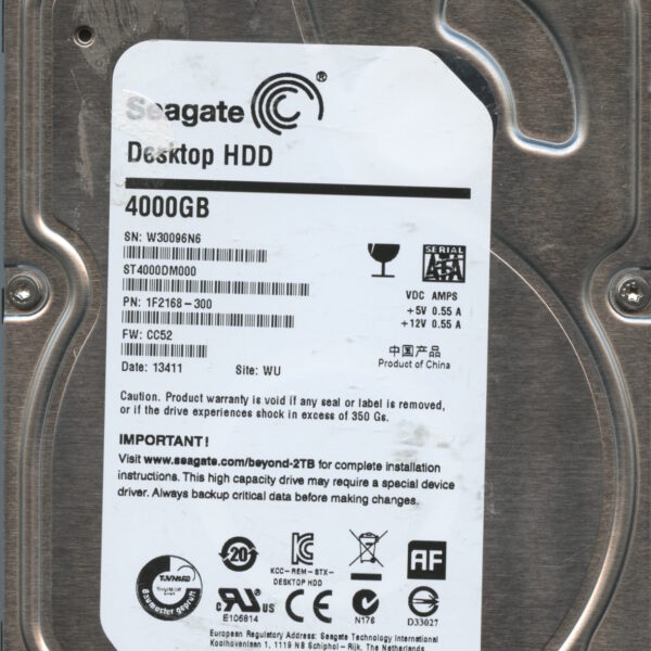 SEAGATE ST4000DM000 CC52 1F2168-300 3TB