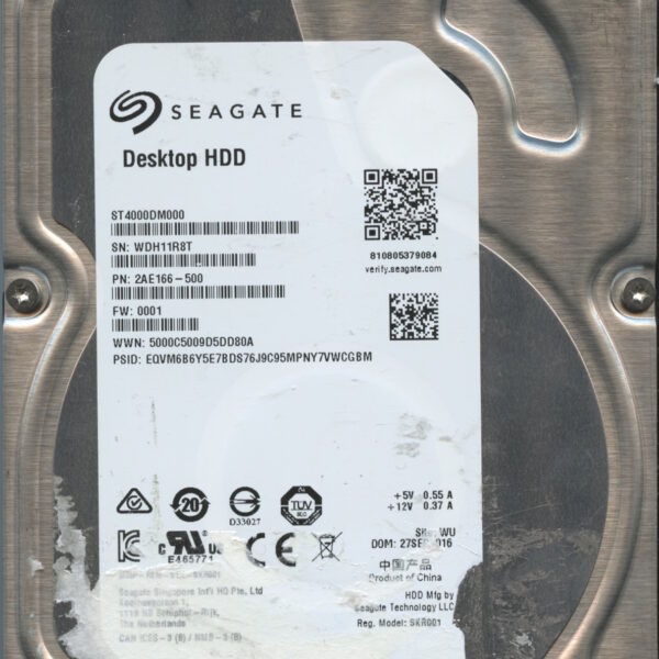 SEAGATE ST4000DM000 0001 2AE166-500 3TB