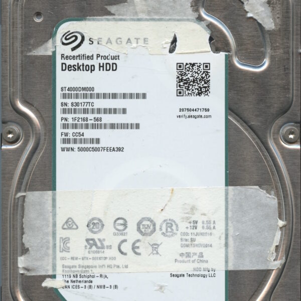 SEAGATE ST4000DM000 CC54 1F2168-568 3TB