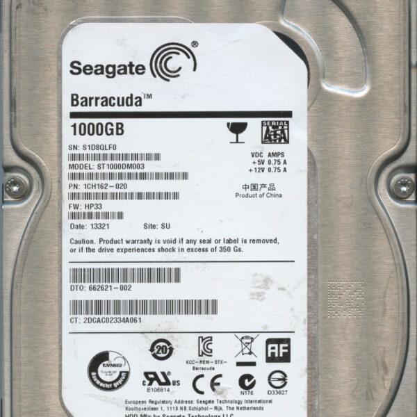 SEAGATE ST1000DM003 HP33 1CH162-020 1TB