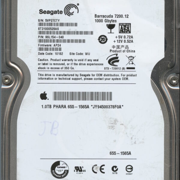 SEAGATE ST31000528AS AP24 9SL154-040 1TB