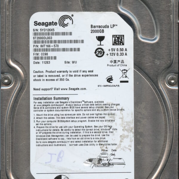 SEAGATE ST2000DL003 CC98 9VT166-570 2TB