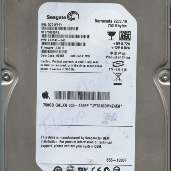 SEAGATE ST3750640AS 3.BTH 9BJ148-043 750GB