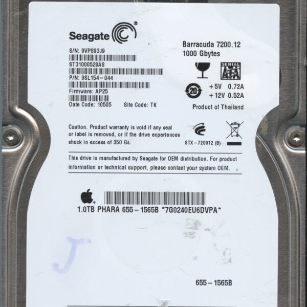 SEAGATE ST31000528AS AP25 9SL154-044 1TB