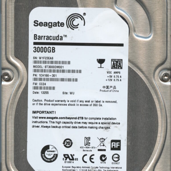 SEAGATE ST3000DM001 CC24 1CH166-301 3TB