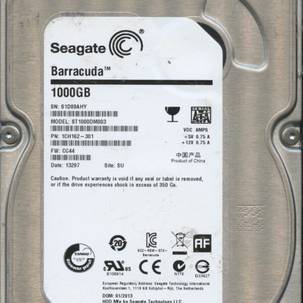 SEAGATE ST1000DM001 CC26 1CH166-302 3TB