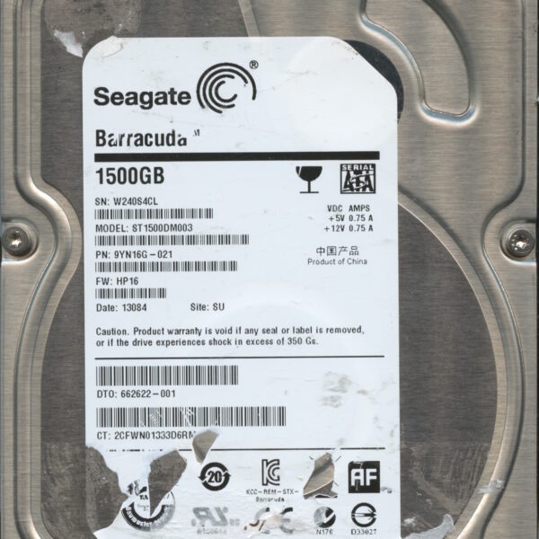 SEAGATE ST1500DM003 HP16 9YN16G-021 1.5TB