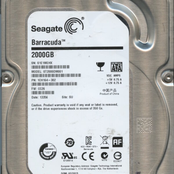 SEAGATE ST2000DM001 CC26 1CH164-302 2TB