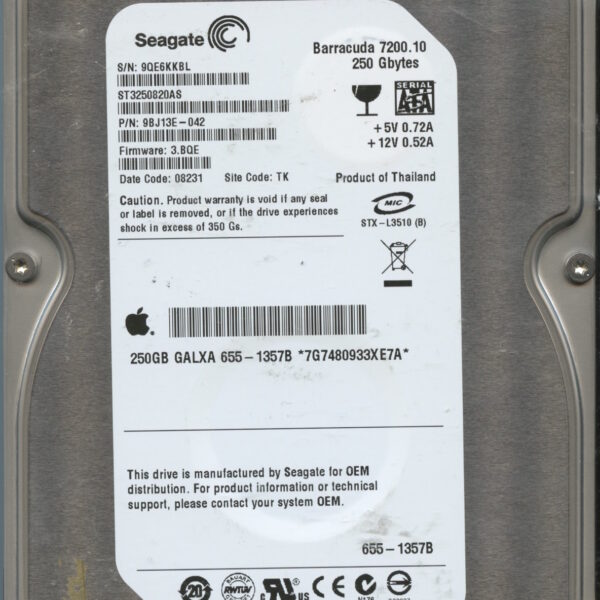 SEAGATE ST3250820AS 3.BQE 9BJ13E-042 250GB