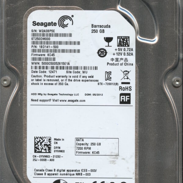 SEAGATE ST250DM000 KC45 1BD141-500 250GB