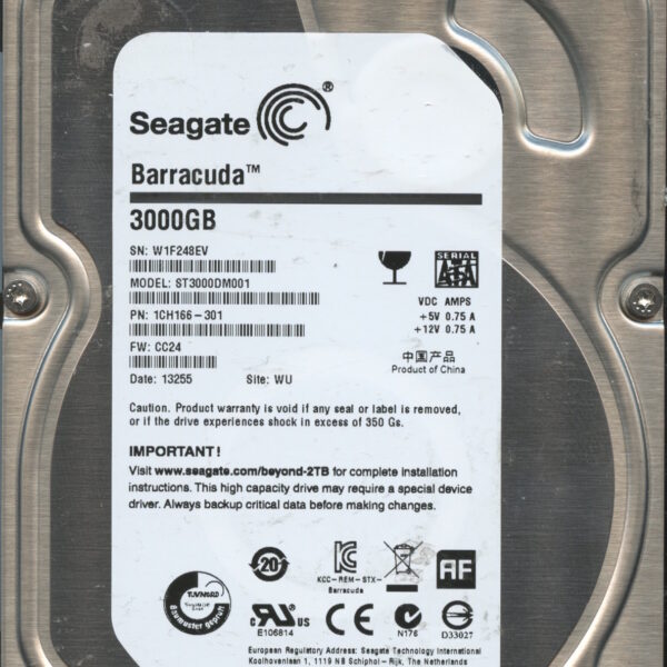 SEAGATE ST3000DM001 CC24 1CH166-301 3TB