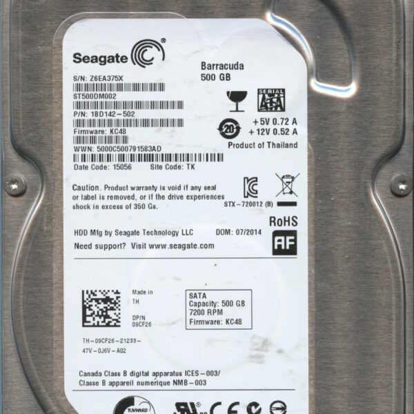 SEAGATE ST500DM002 KC48 1BD142-502 500GB