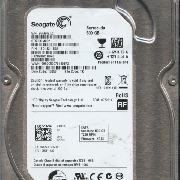 SEAGATE ST500DM002 KC48 1BD142-502 500GB