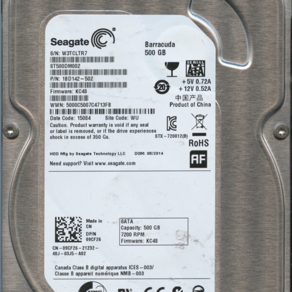 SEAGATE ST500DM002 KC48 1BD142-502 500GB