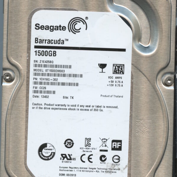 SEAGATE ST1500DM003 CC26 1CH16G-302 1.5TB