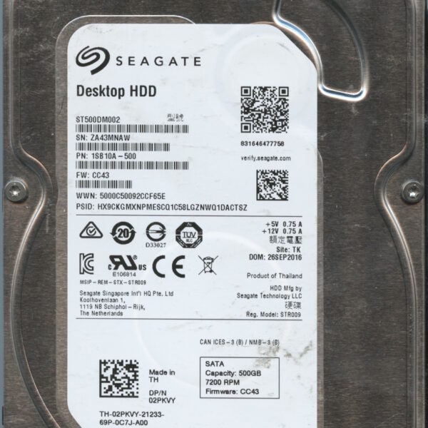 SEAGATE ST500DM002 CC43 1SB10A-500 500GB