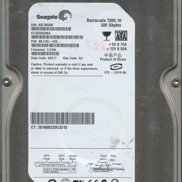 SEAGATE ST3320820AS 3.CHN 9BJ13G-622 320GB