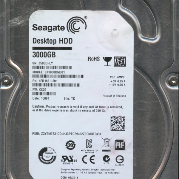 SEAGATE ST3000DM001 CC25 1ER166-301 3TB