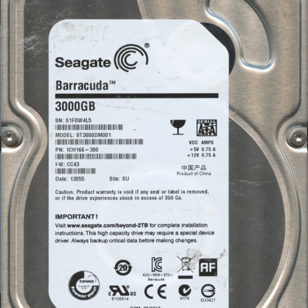 SEAGATE ST31000DM001 CC43 1CH166-300 3TB