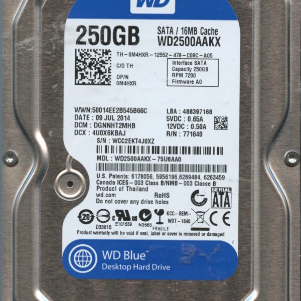 WD2500AAKX WCC2E 07:14 WESTERN DIGITAL 250GB