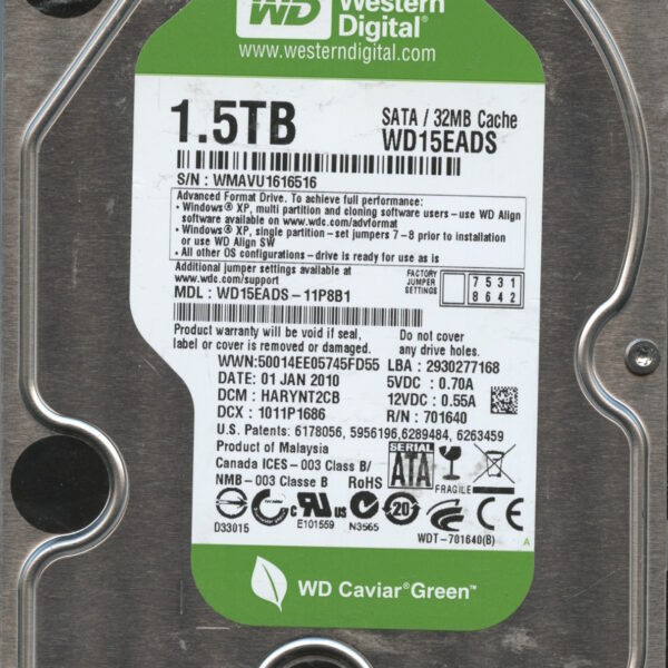 WD15EADS WD15E 01:10 WESTERN DIGITAL 1.5TB