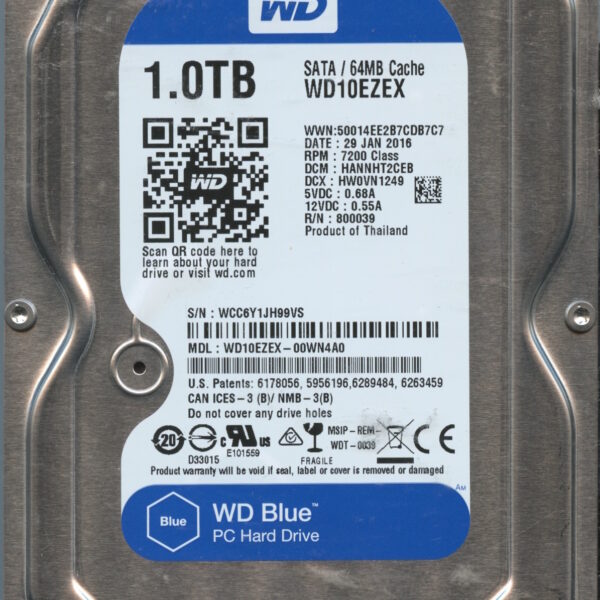 WD10EZEX WCC6Y 01:16 WESTERN DIGITAL 1TB