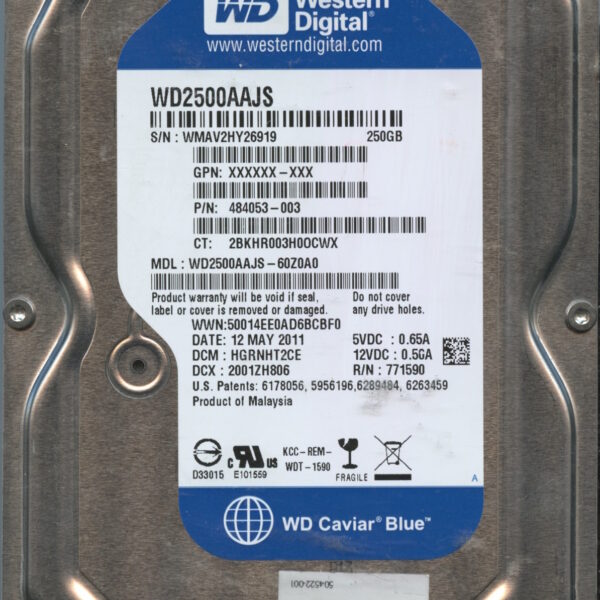 WD10EADS WMAV2 05:11 WESTERN DIGITAL 250GB