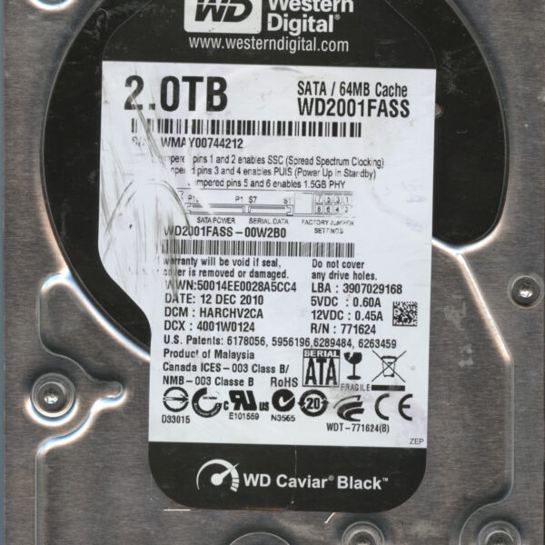 WD2001FASS WMAY0 12:10 WESTERN DIGITAL 2TB