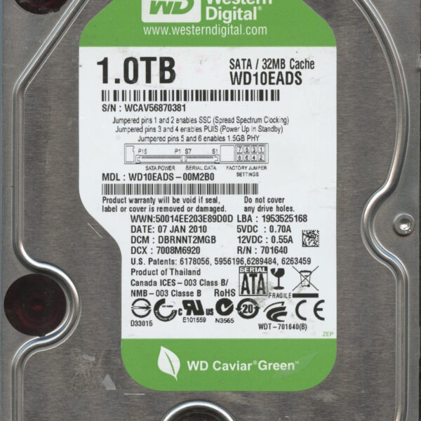 WD10EADS WCAV5 01:10 WESTERN DIGITAL 1TB